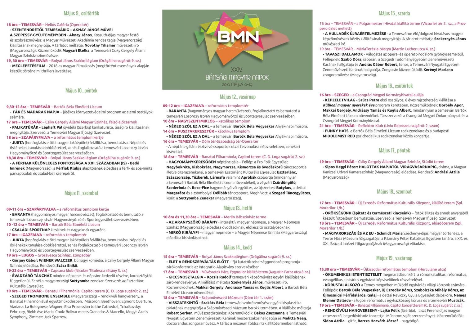 BMN2019 program