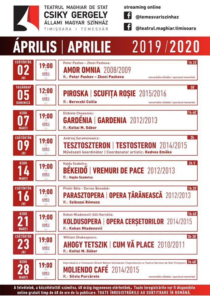 TM színház április